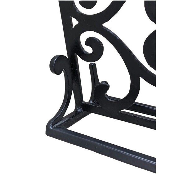 Fleur De Lis Cast Wrought Iron Scroll Cook Book Easel Stand Holder, 10 1/2" tall - Picture 4 of 7